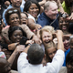 President Barack Obama greets a crowd of supporters. (Brendan Smialowski/AFP/Getty Images)